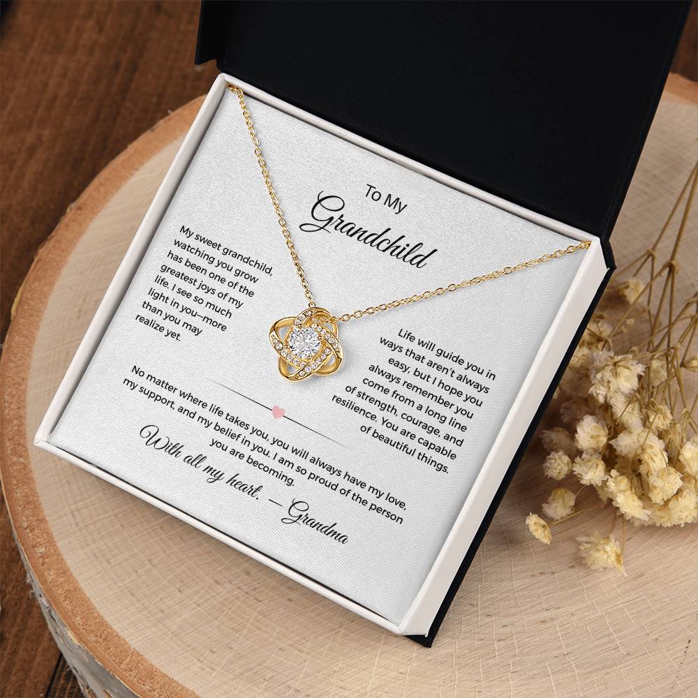 To My Grandchild - Love Knot necklace