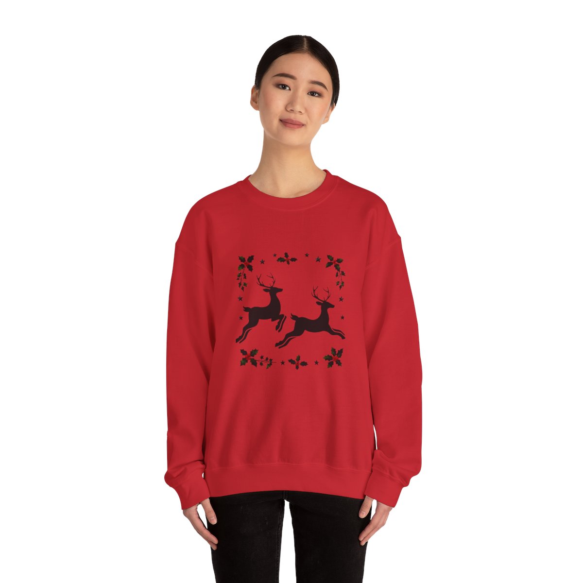 Nordic Reindeer Christmas Sweatshirt – Cozy Minimal Holiday Crewneck