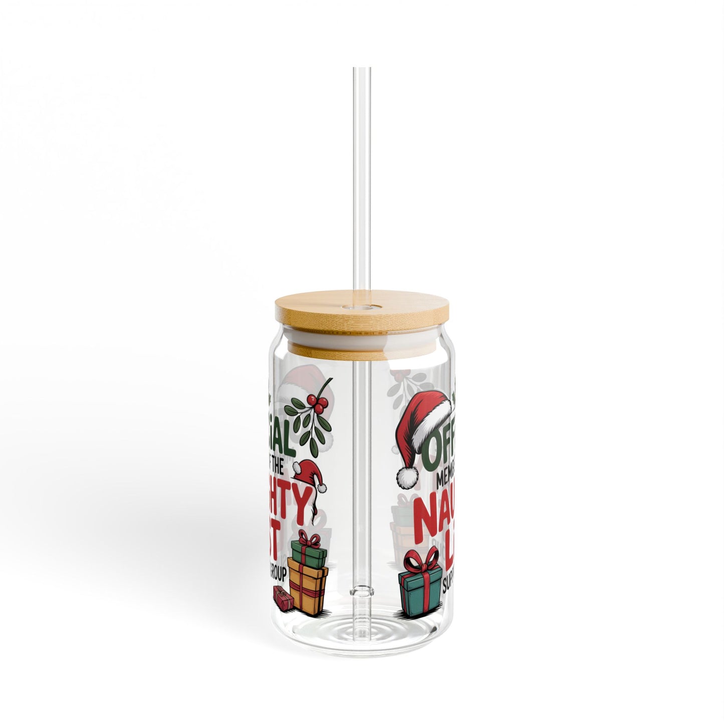 16oz Naughty List Support Group Slipper Glass  – With Lid & Straw Included