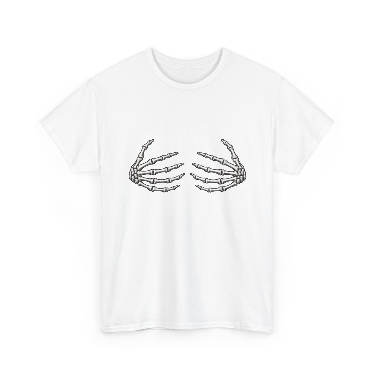 Skeleton Hands Graphic Tee — Halloween Spooky Chest Print T-Shirt