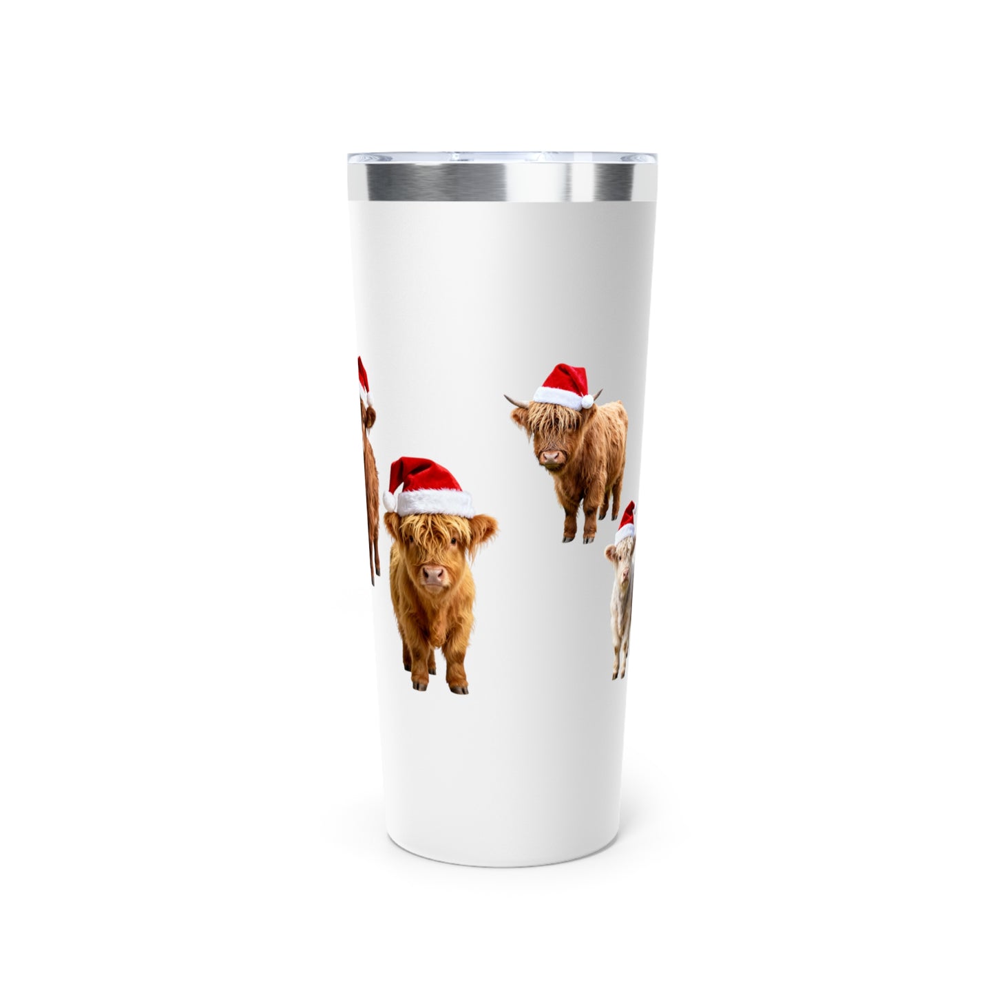 Highland Cow Christmas Tumbler – 22oz Stainless Steel Holiday Travel Cup