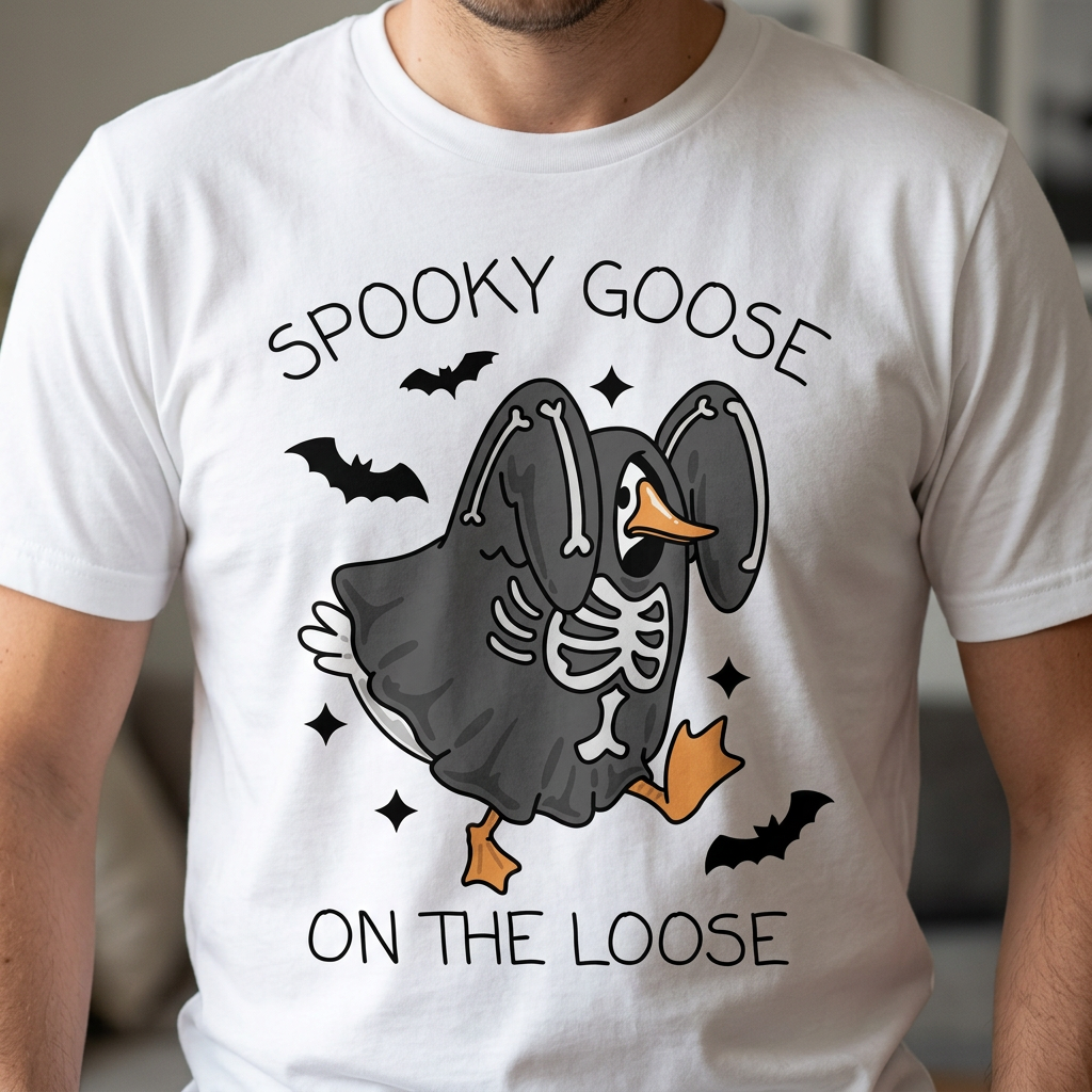 Spooky Goose On The Loose T-Shirt — Cute Halloween Goose Tee