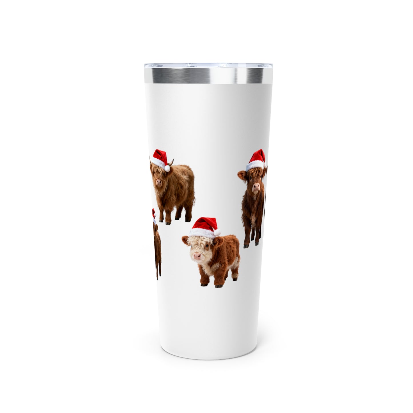 Highland Cow Christmas Tumbler – 22oz Stainless Steel Holiday Travel Cup