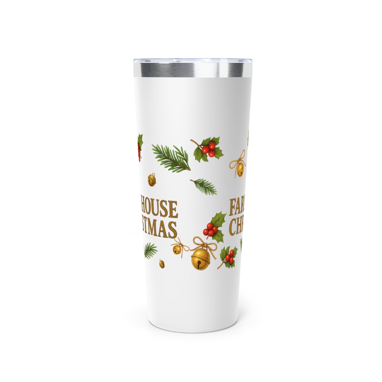 Farmhouse Christmas 22oz Tumbler – Rustic Holiday Drinkware