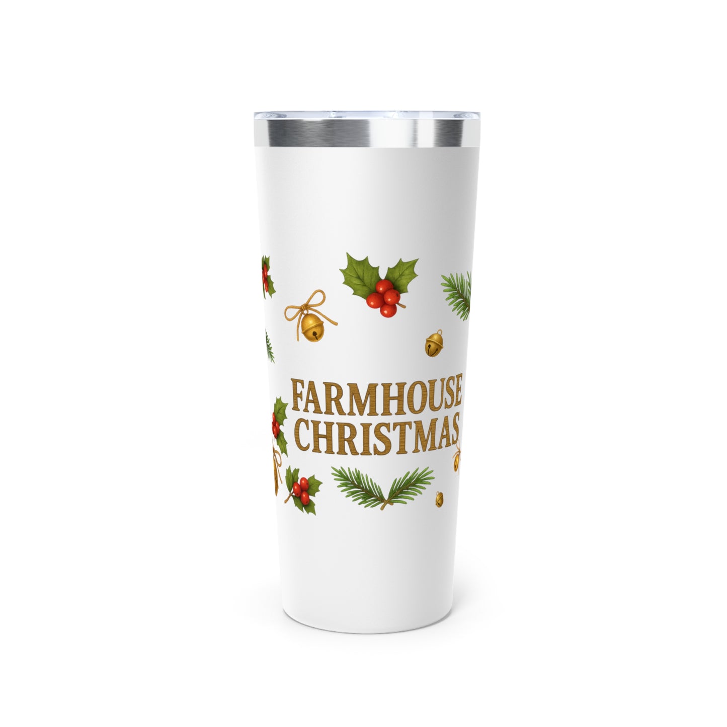 Farmhouse Christmas 22oz Tumbler – Rustic Holiday Drinkware