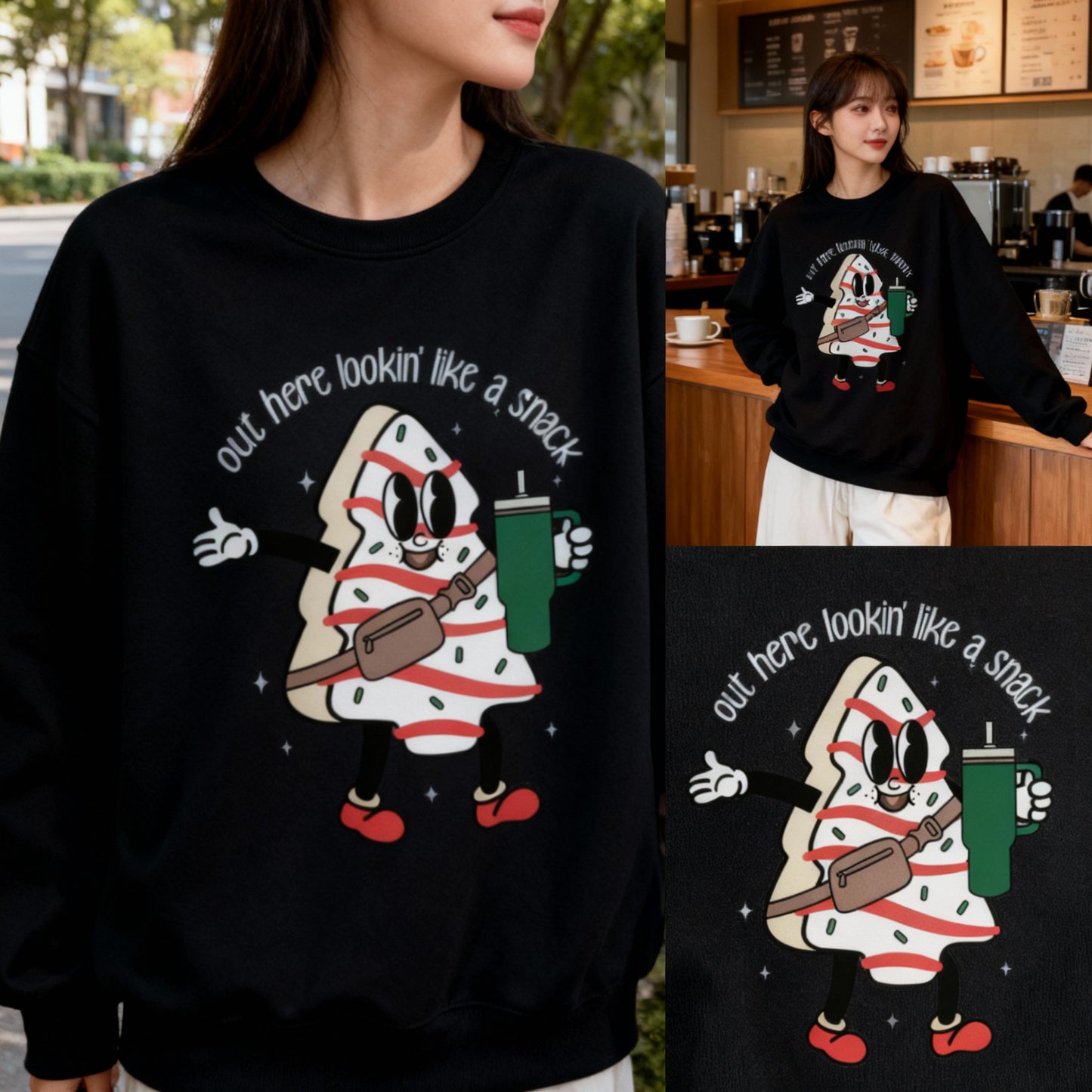 Out Here Lookin’ Like a Snack – Christmas Crewneck Sweatshirt