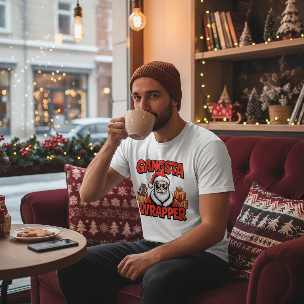 Gangsta Wrapper T-Shirt – Funny Santa Christmas Tee