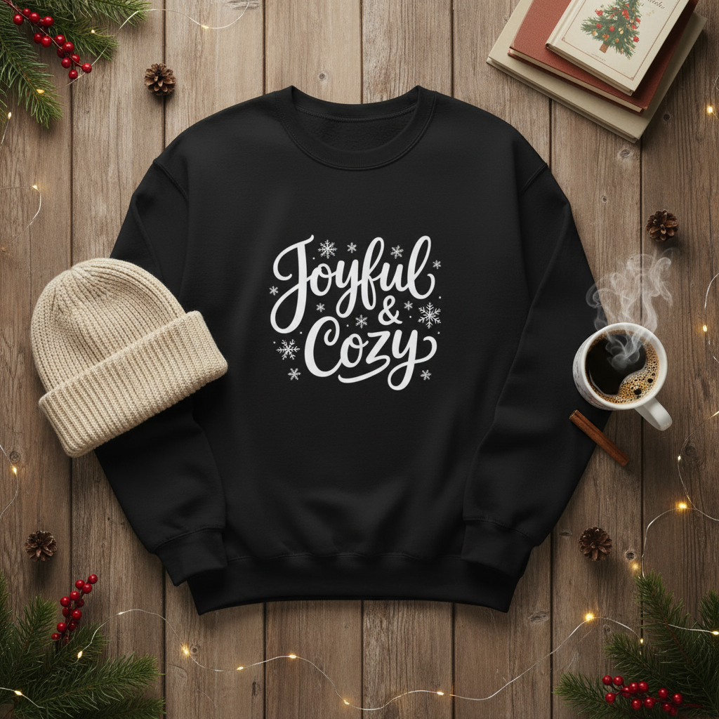 Joyful & Cozy Christmas Sweatshirt – Holiday Crewneck