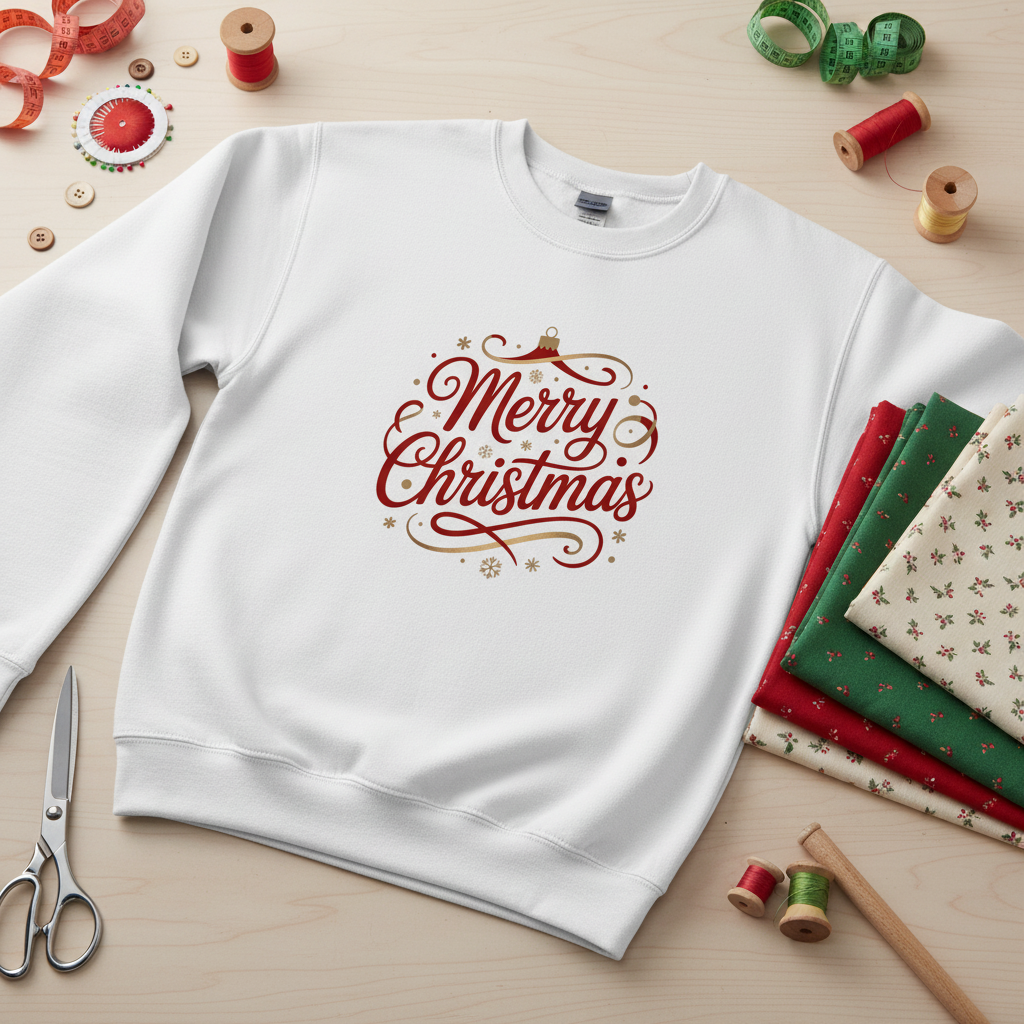 Elegant Merry Christmas Sweatshirt – Script Holiday Crewneck