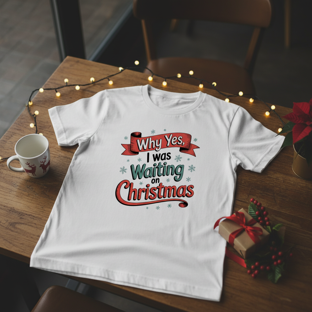 Waiting on Christmas T-Shirt – Funny Holiday Quote Tee