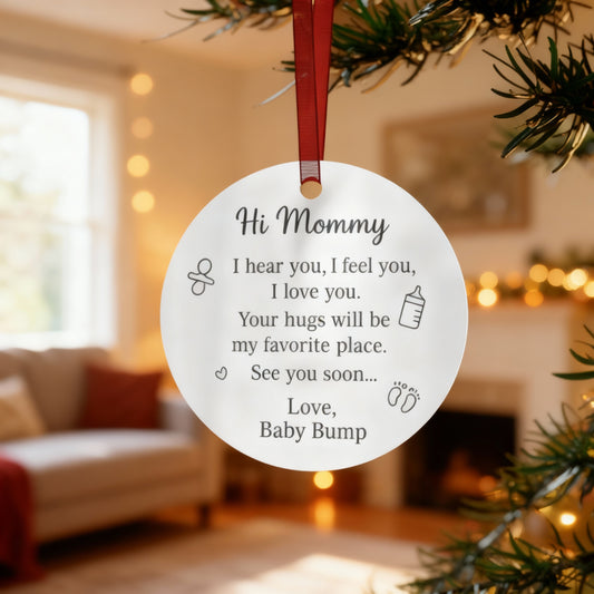 Round Metal Christmas Ornament – Message From baby Keepsake Gift