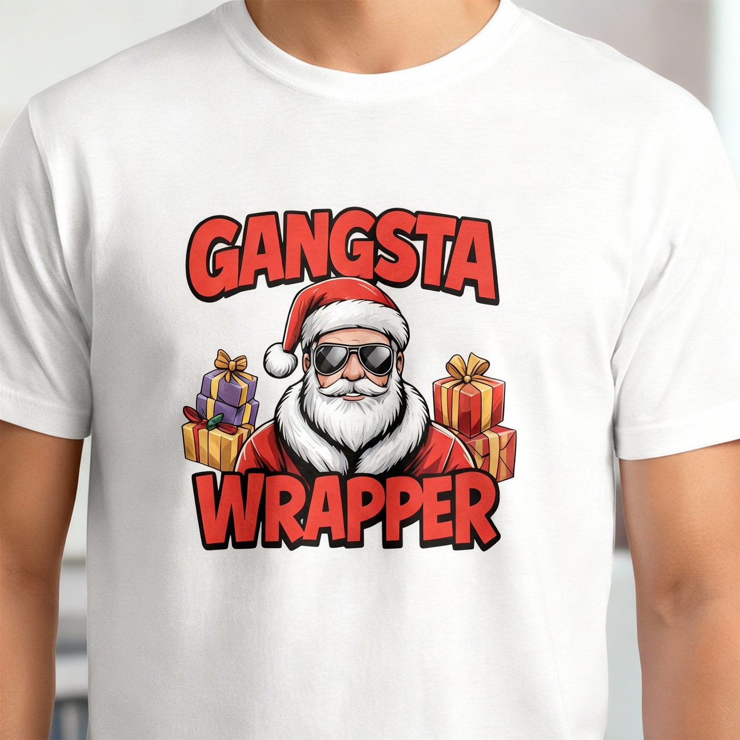 Gangsta Wrapper T-Shirt – Funny Santa Christmas Tee