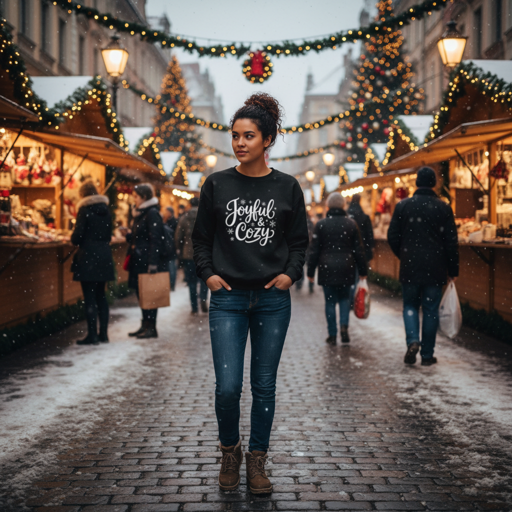 Joyful & Cozy Christmas Sweatshirt – Holiday Crewneck