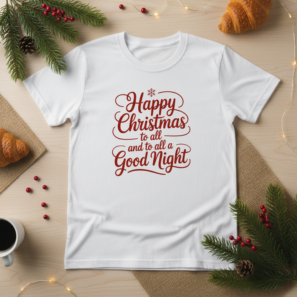 Happy Christmas T-Shirt – Classic Holiday Quote Tee