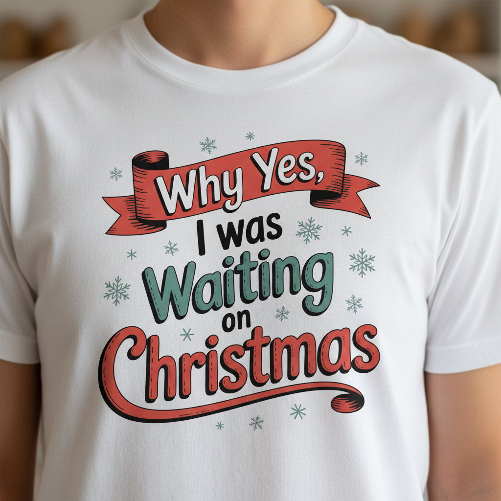 Waiting on Christmas T-Shirt – Funny Holiday Quote Tee