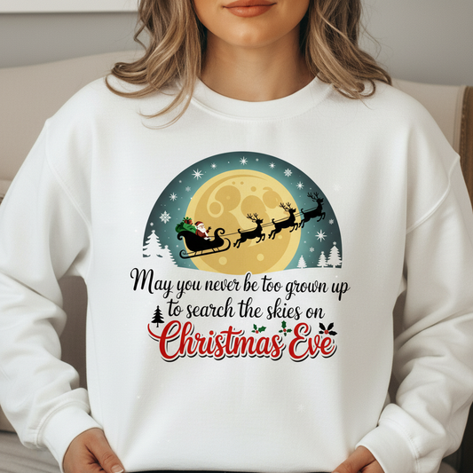 Christmas Eve Magic Sweatshirt – Santa Sleigh Quote Crewneck