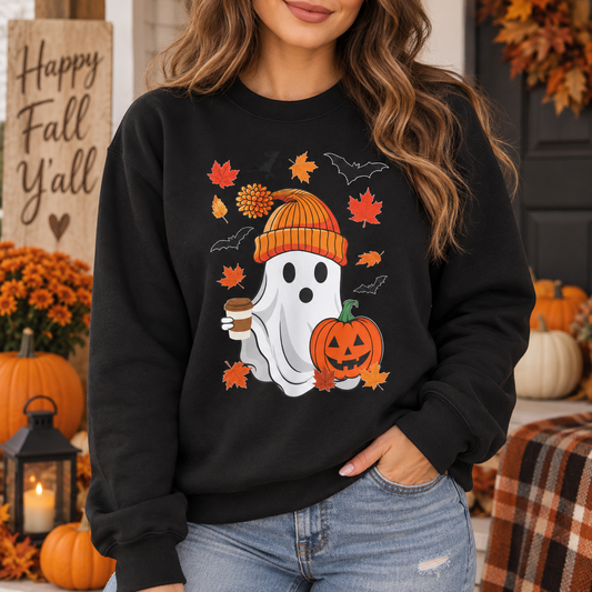 Cute Ghost Halloween Sweatshirt – Unisex Heavy Cotton Pullover