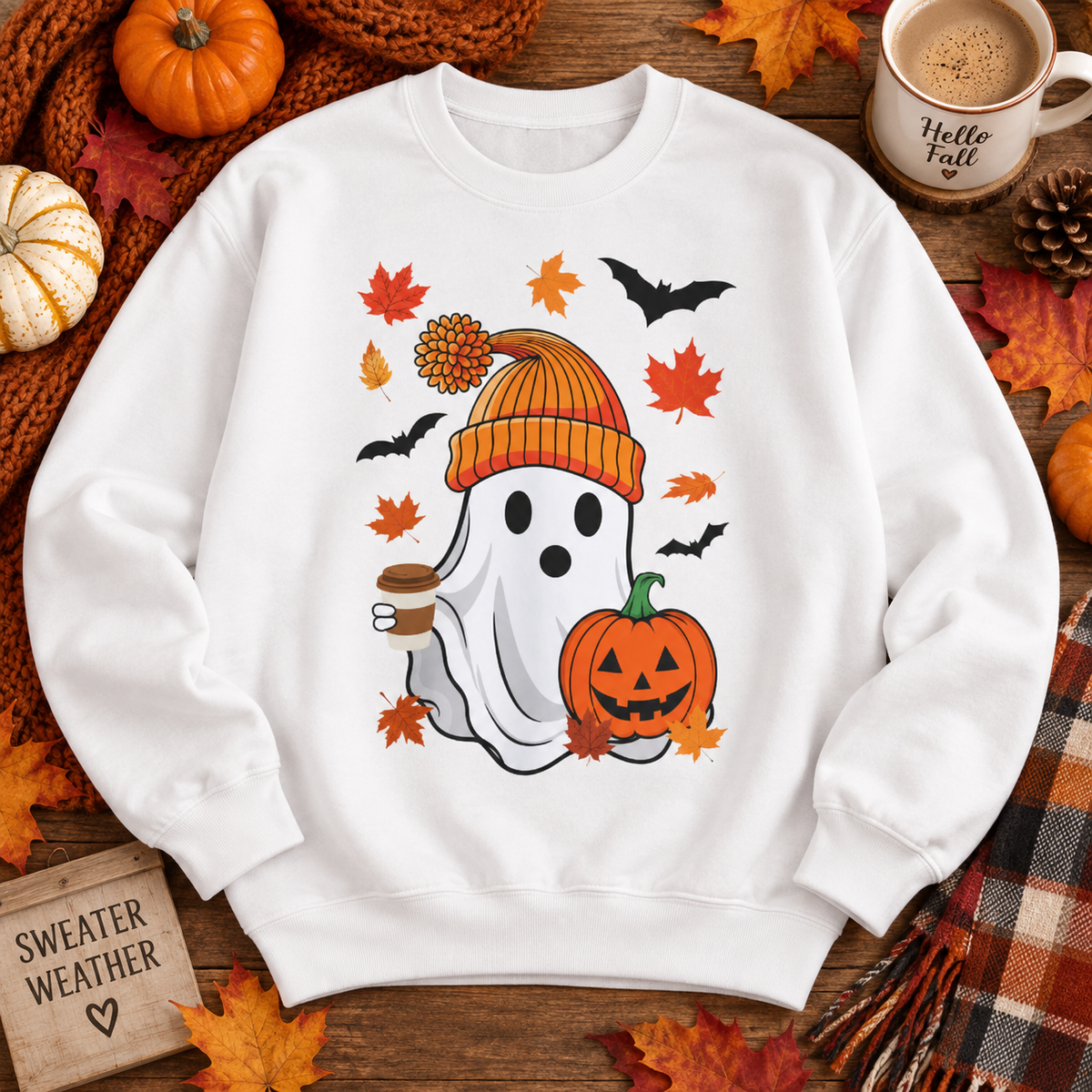 Cute Halloween Ghost Sweatshirt – Crewneck