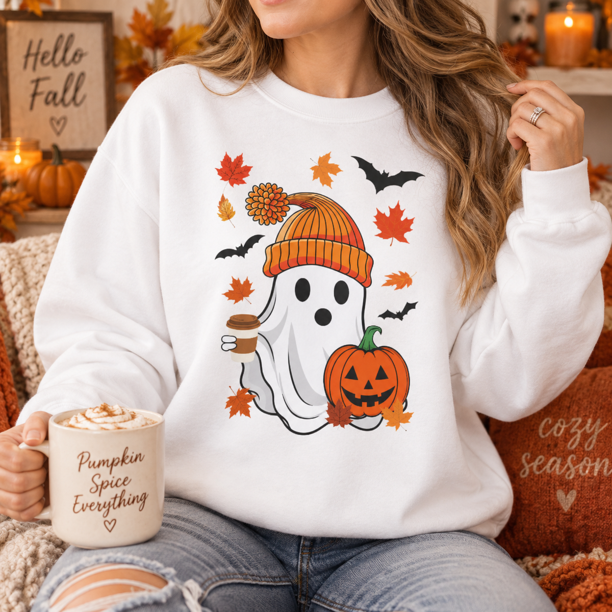 Cute Halloween Ghost Sweatshirt – Crewneck