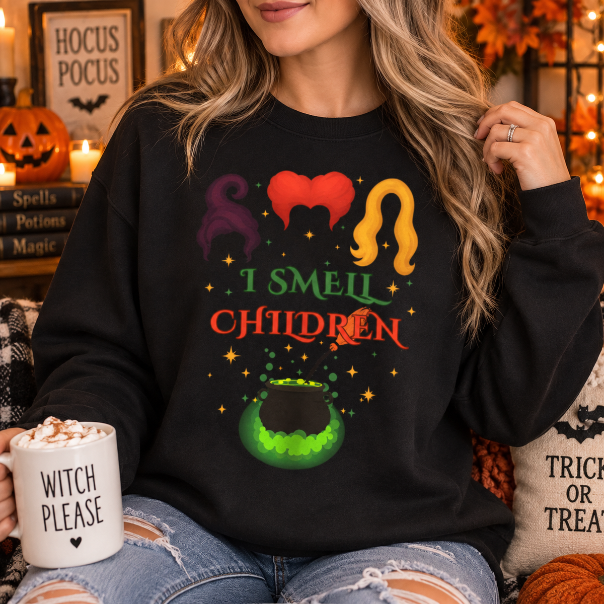 I Smell Children Halloween Sweatshirt – Unisex Heavy Cotton Pullover