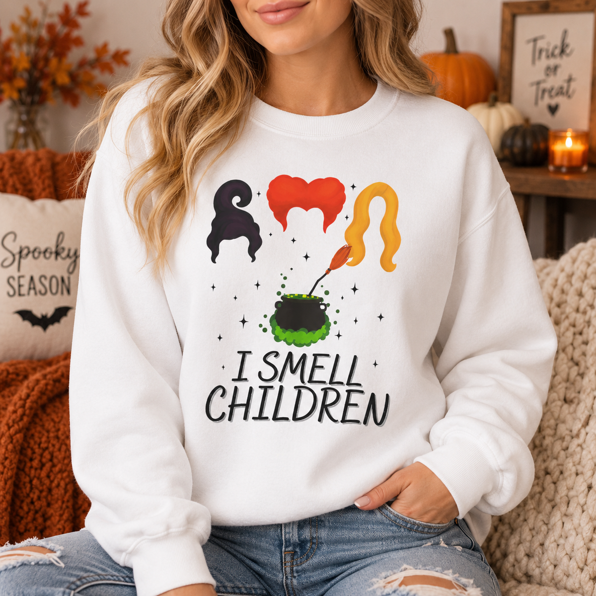 I Smell Children Halloween Sweatshirt – Unisex Heavy Cotton Pullover