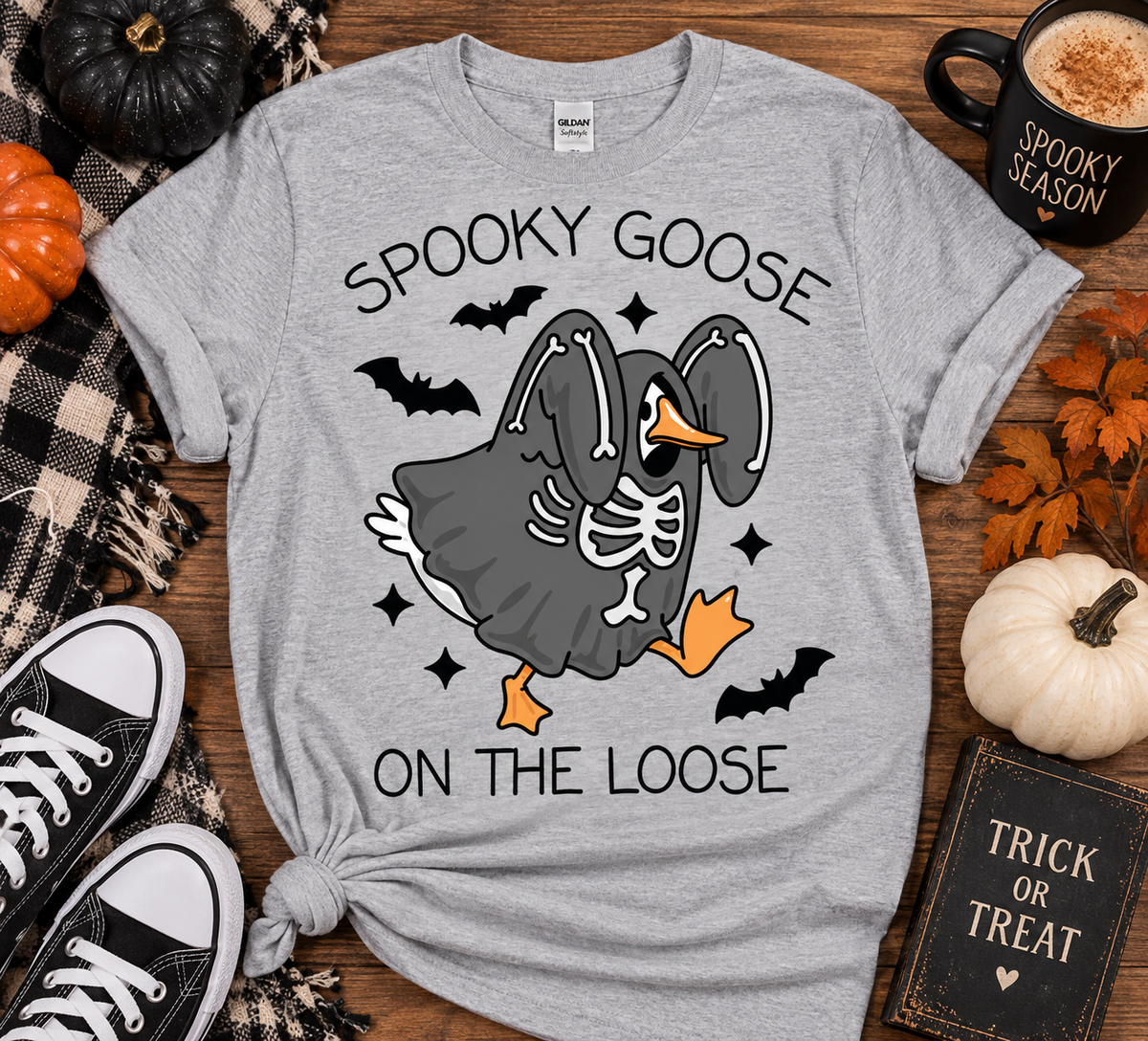 Spooky Goose On The Loose T-Shirt — Cute Halloween Goose Tee