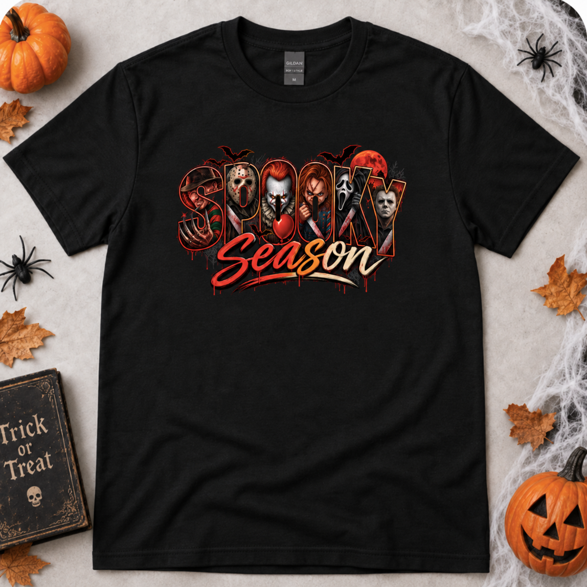 Horror Icons "Season" T-Shirt — Vintage Halloween Movie Villains Tee
