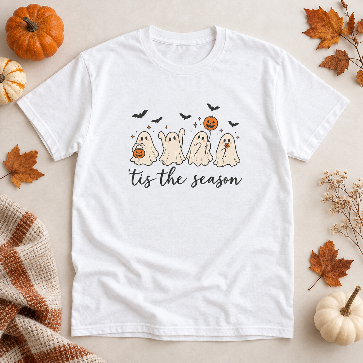 Halloween Ghosts T-Shirt — "’tis the season" Cute Spooky Tee