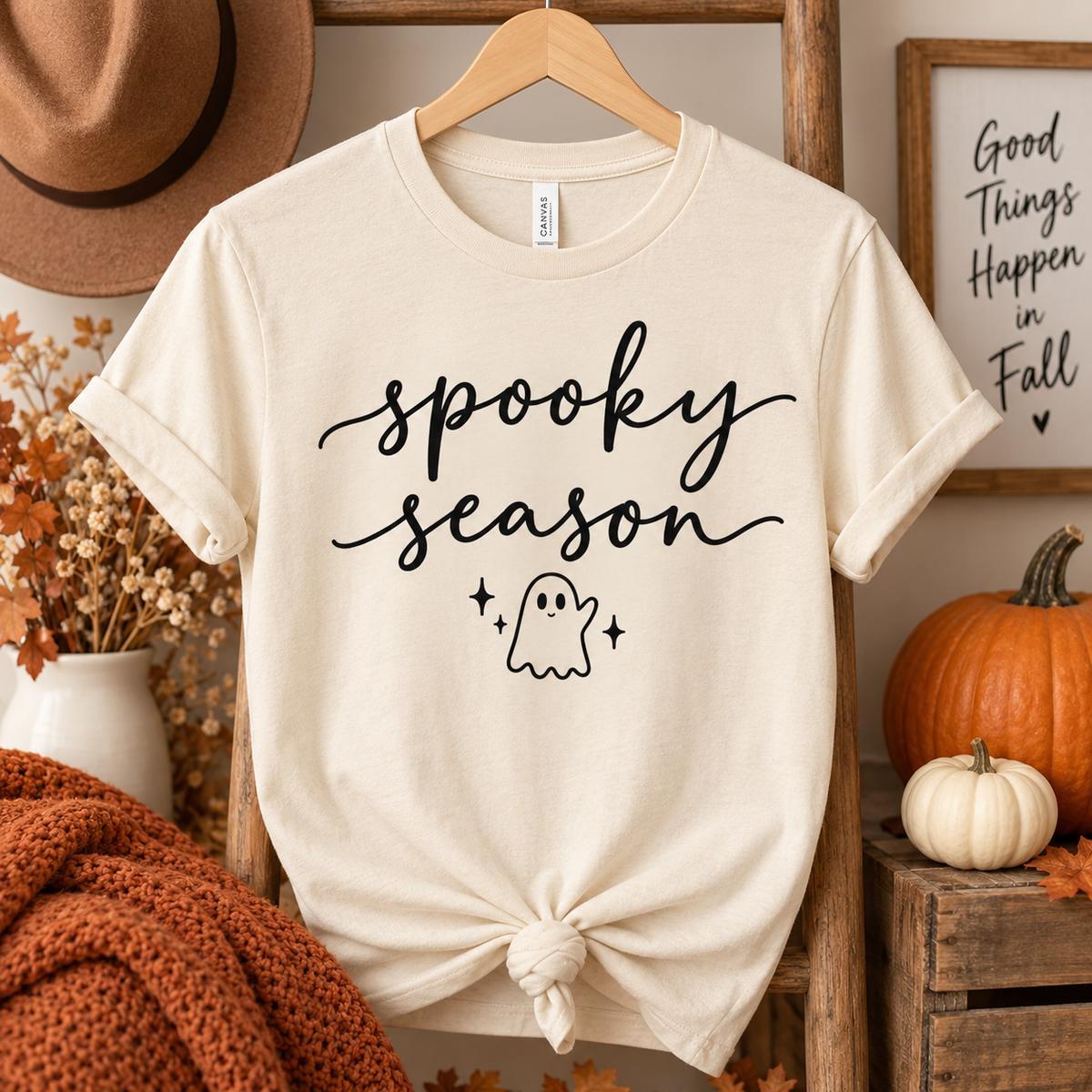 Spooky Season Tee – Cute Ghost Halloween T-Shirt