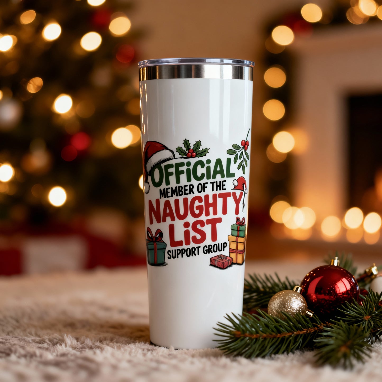 Naughty List Tumbler – Funny Christmas 22oz Stainless Cup