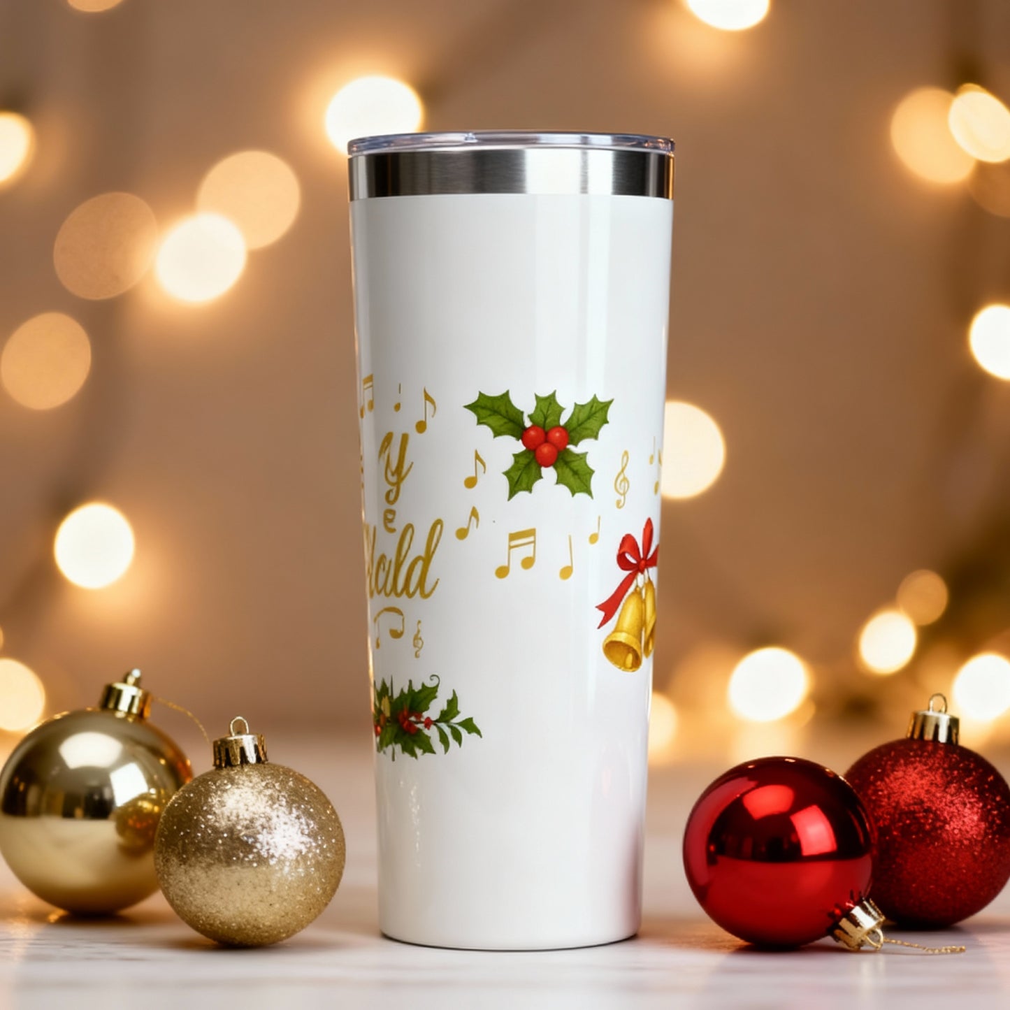 Joy to the World 22oz Tumbler – Elegant Christmas Drinkware