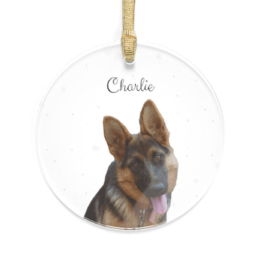 Personalized Acrylic Dog Ornament – Custom Pet Photo Christmas Keepsake