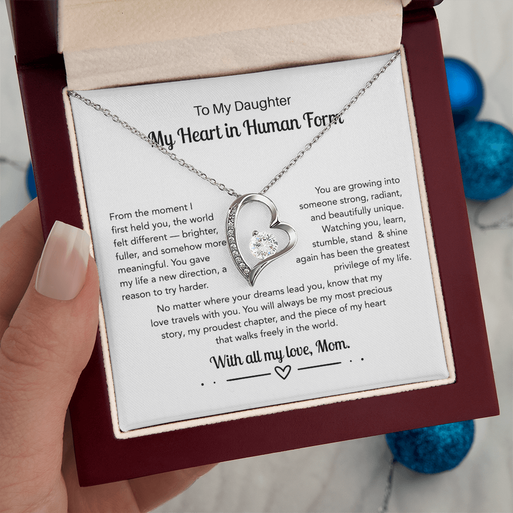 To My Daughter, My Heart In Human Form - Forever Love Necklace