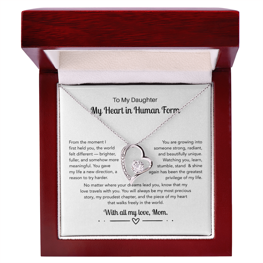 To My Daughter, My Heart In Human Form - Forever Love Necklace