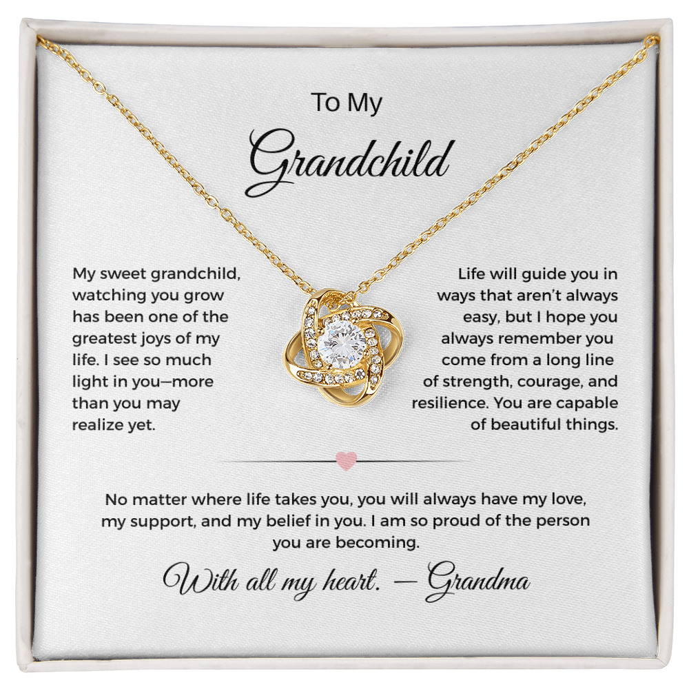 To My Grandchild - Love Knot necklace