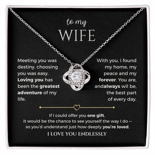 To My Wife - Love Knot Necklace