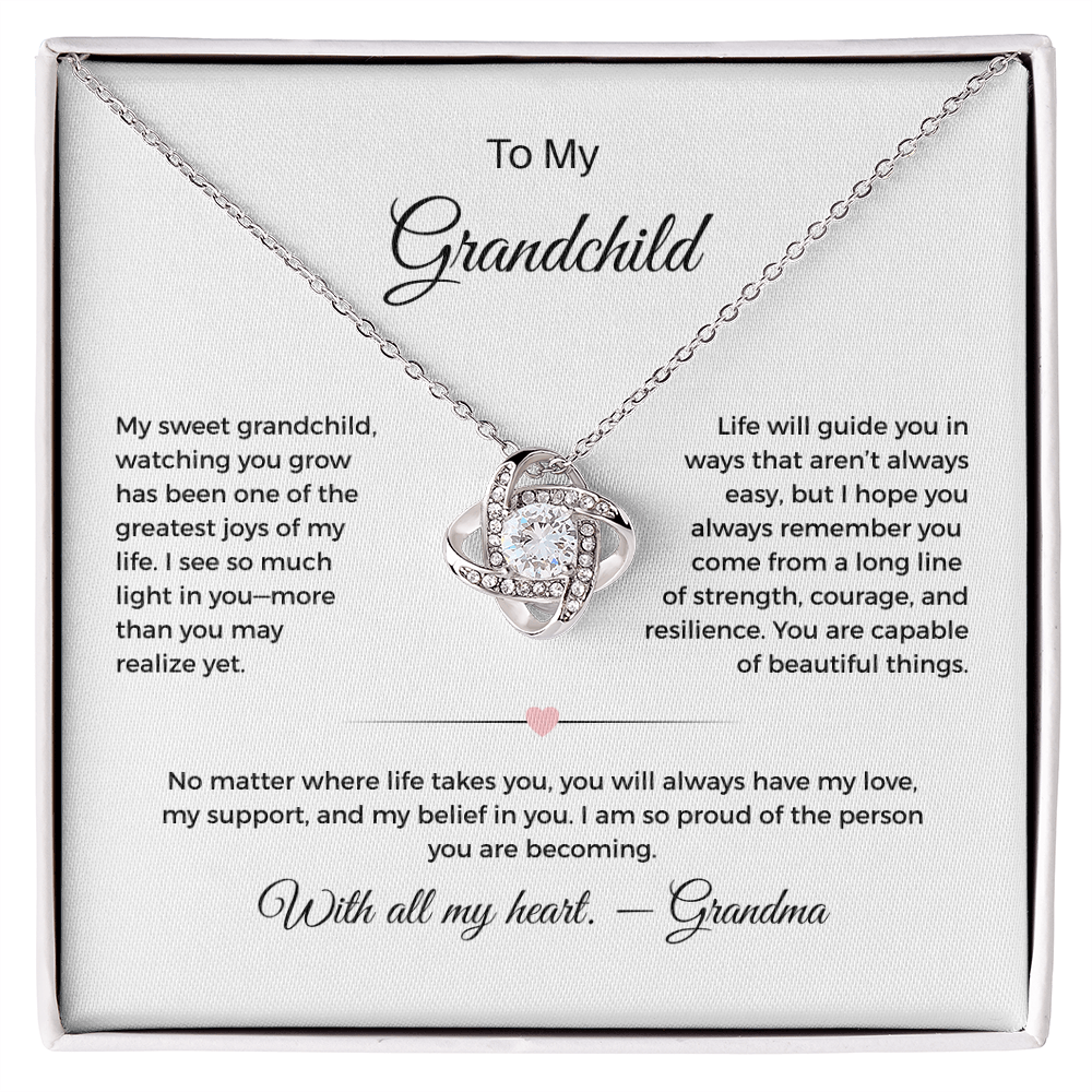 To My Grandchild - Love Knot necklace