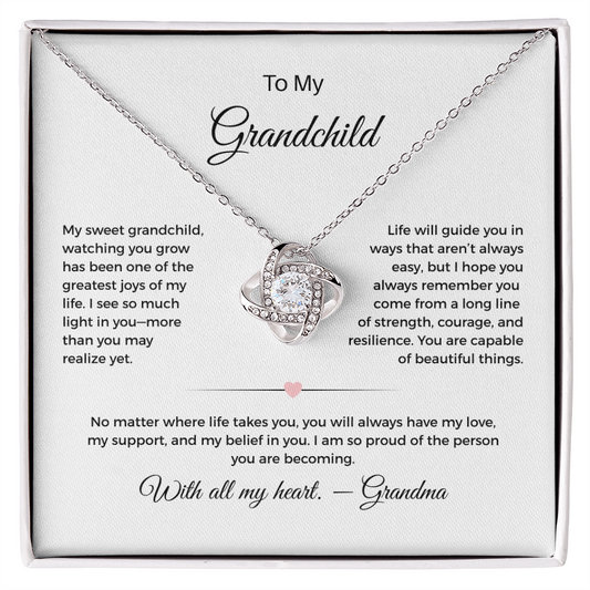 To My Grandchild - Love Knot necklace