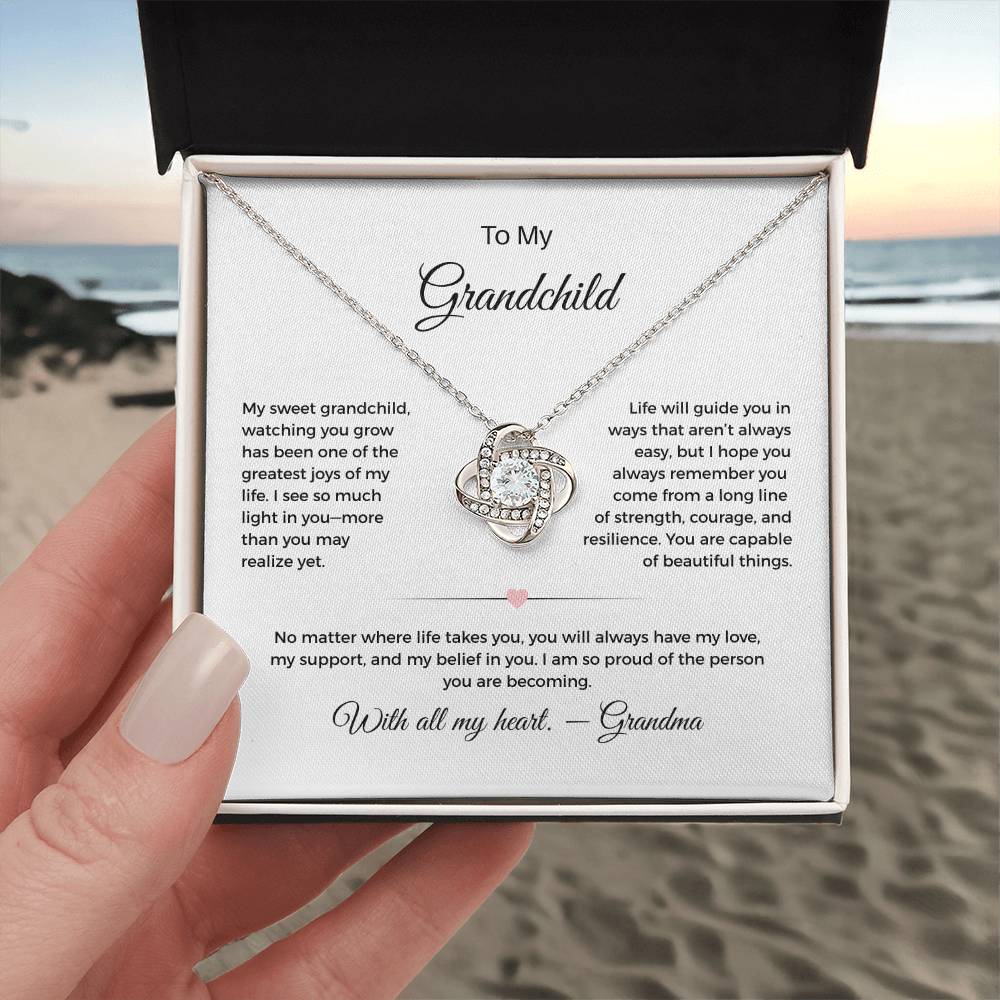 To My Grandchild - Love Knot necklace
