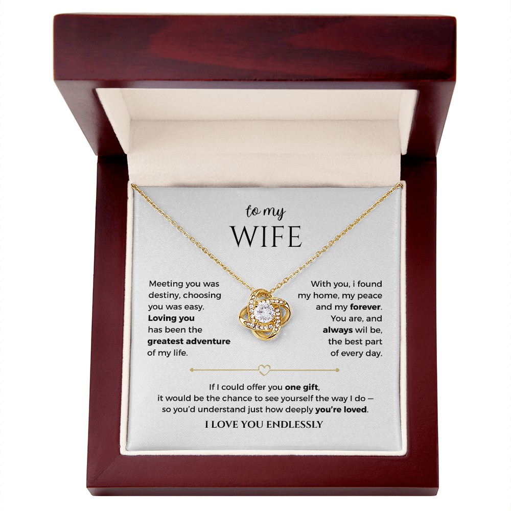 To My Wife — Love Knot Necklace