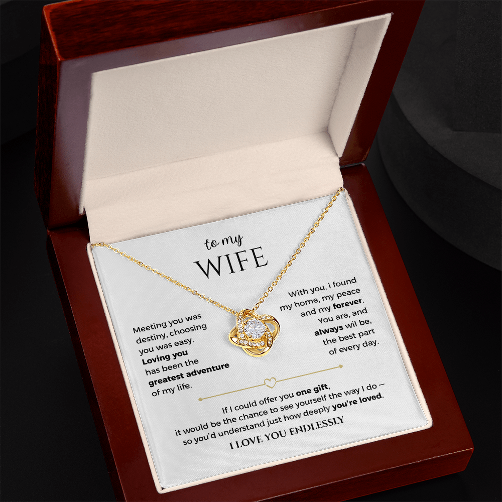 To My Wife — Love Knot Necklace