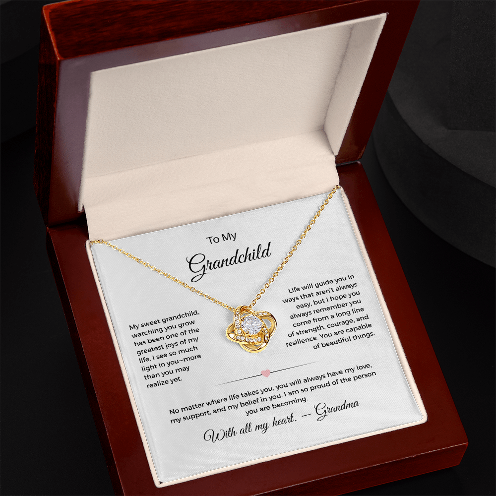To My Grandchild - Love Knot necklace