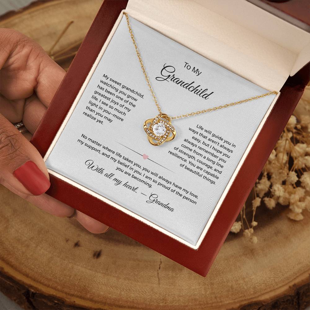 To My Grandchild - Love Knot necklace