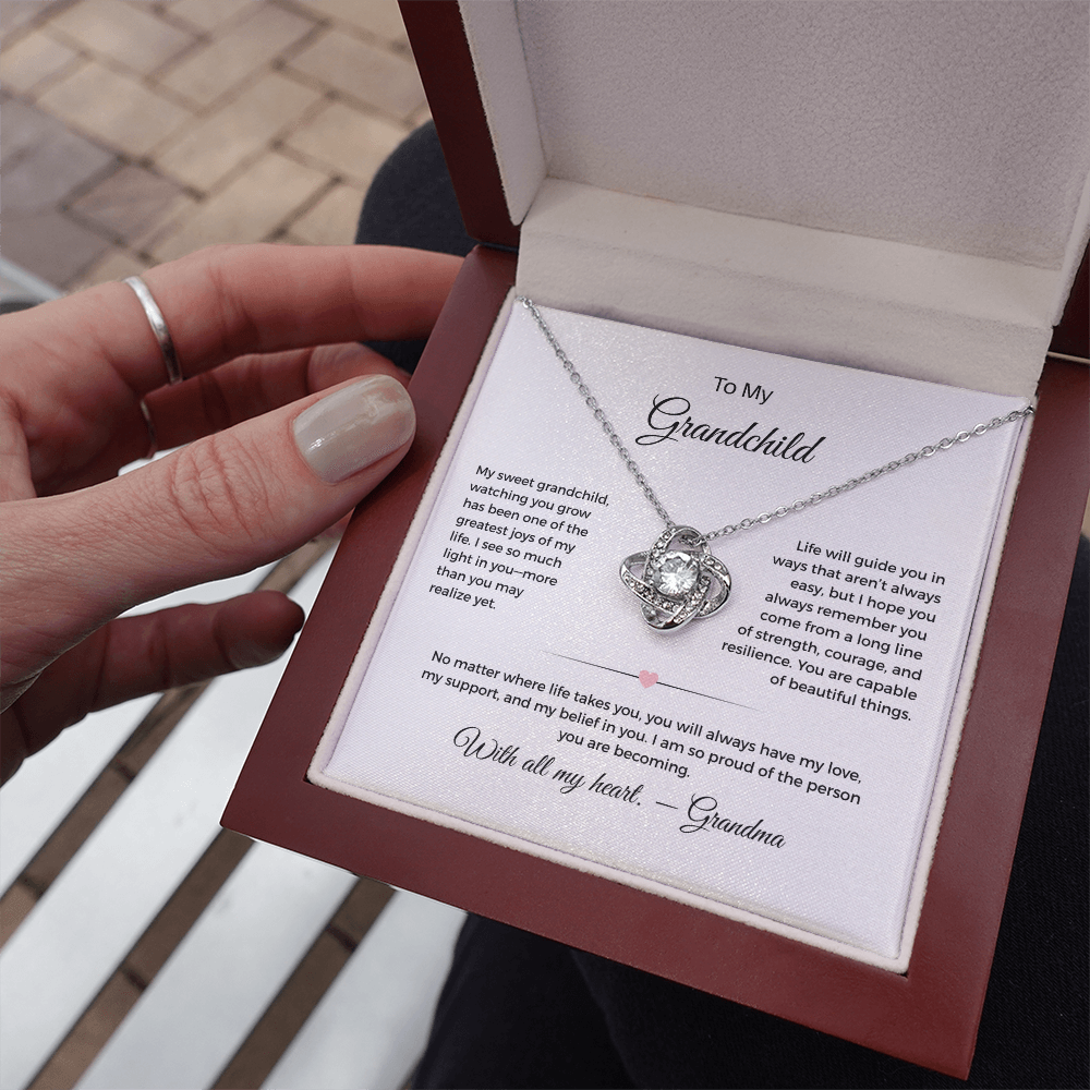 To My Grandchild - Love Knot necklace