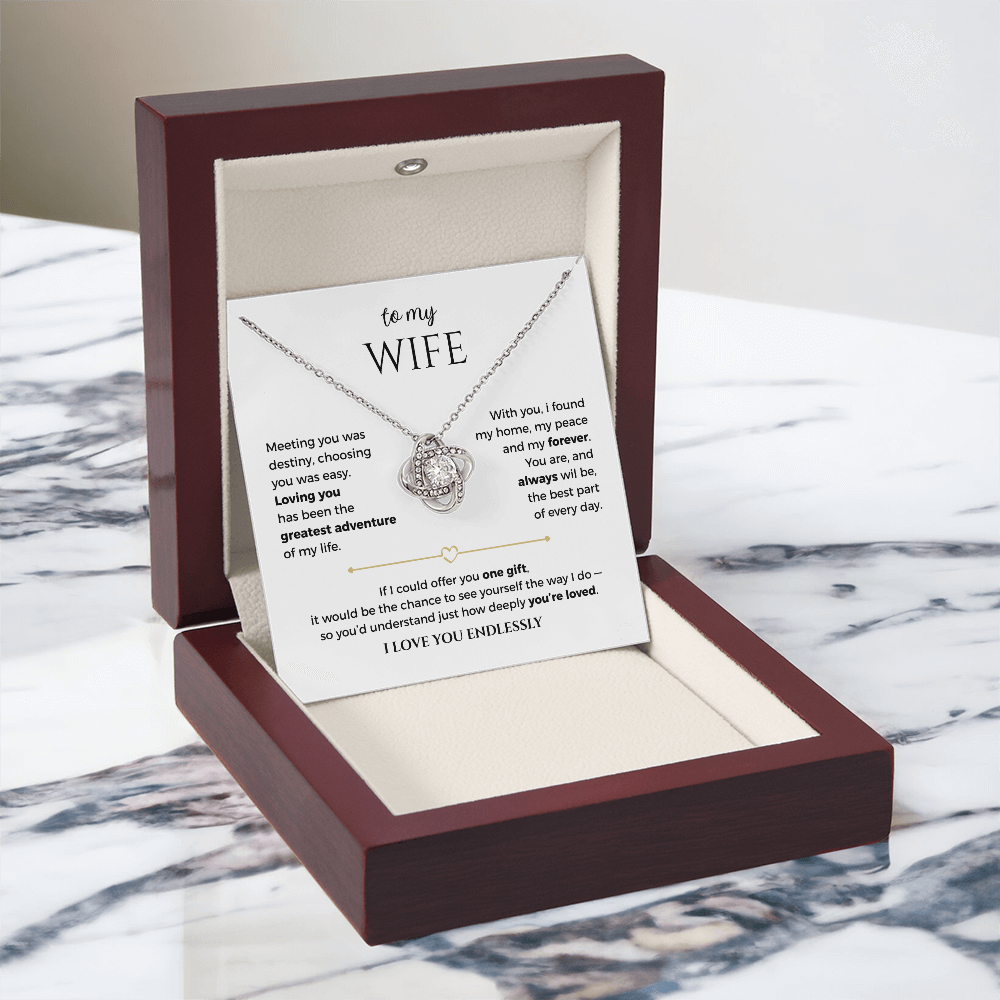 To My Wife — Love Knot Necklace