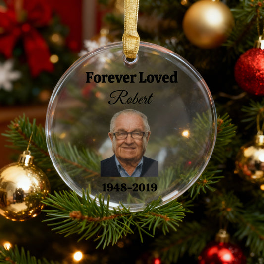 Custom Memorial Ornament – Personalized Photo Remembrance Keepsake