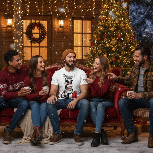 You Ain’t Gettin’ Shit T-Shirt – Funny Savage Santa Christmas Tee