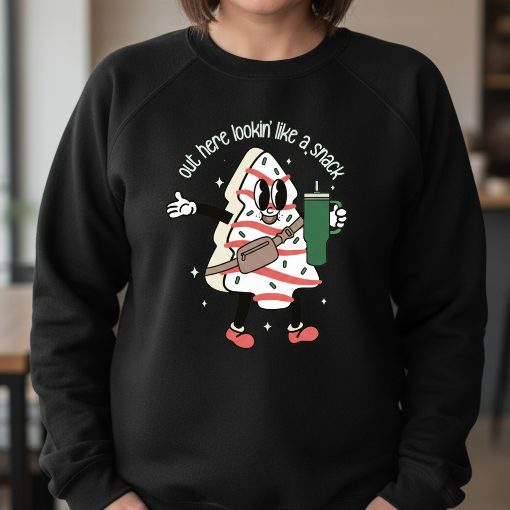 Out Here Lookin’ Like a Snack – Christmas Crewneck Sweatshirt