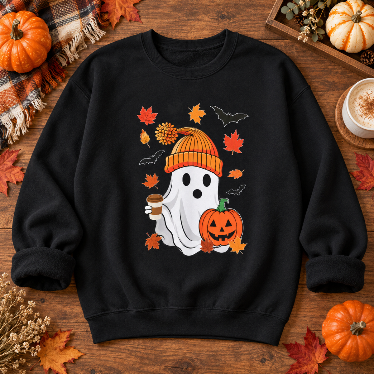 Cute Ghost Halloween Sweatshirt – Unisex Heavy Cotton Pullover