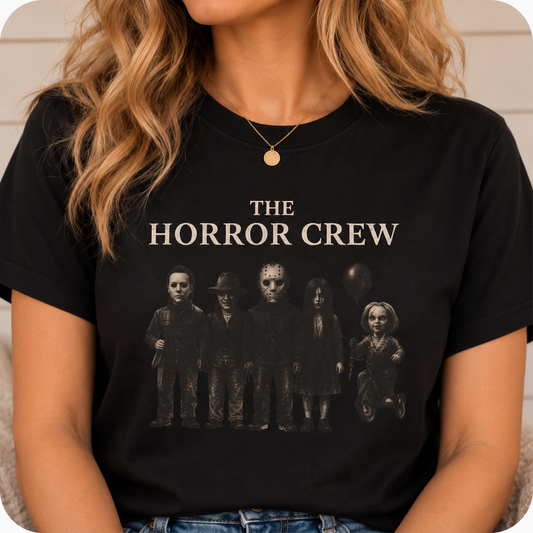 The Horror Crew T-Shirt – Spooky Unisex Graphic Tee for Horror Fans